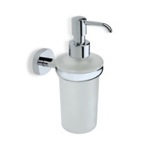 StilHaus DI30-08 Chrome Frosted Glass Soap Dispenser with Brass Mounting